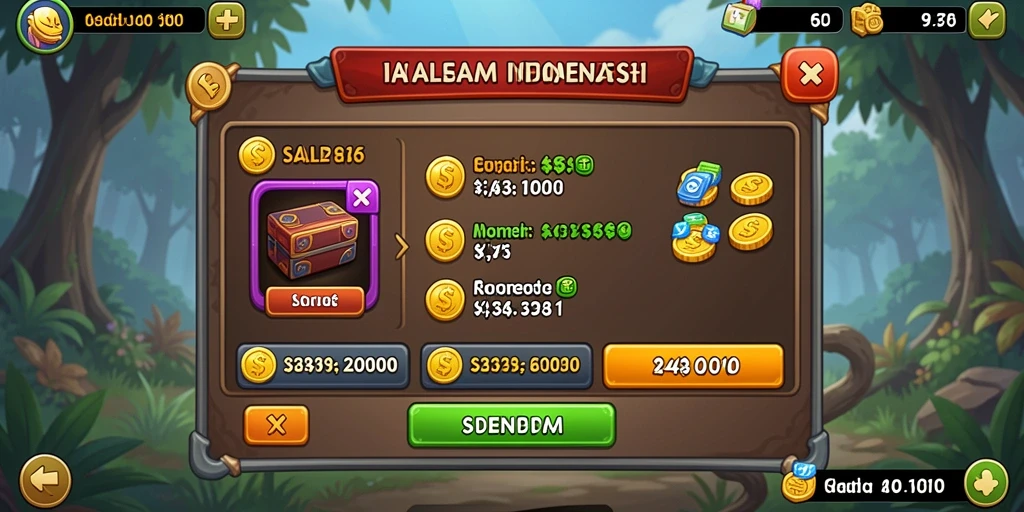 Menampilkan antarmuka permainan slot yang menarik.