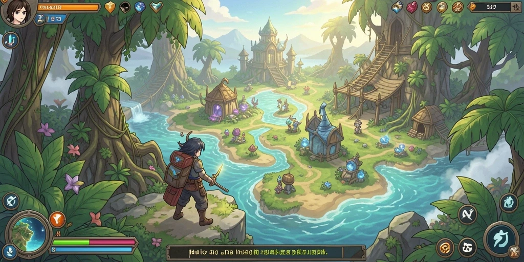 Screenshot menunjukkan gameplay yang memukau dan penuh warna.