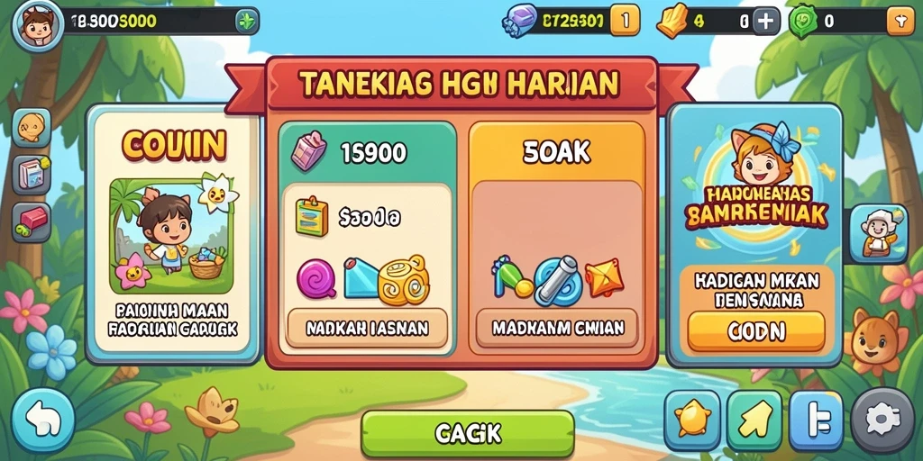 Tampilan antarmuka game yang menarik dan modern.